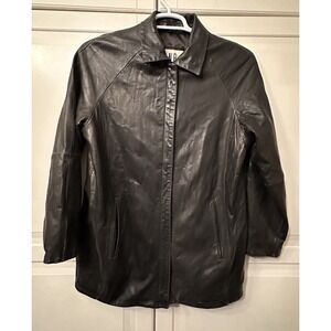 LNR Leather Jacket Womens‎ Medium Vintage Full Zip Buttery Soft